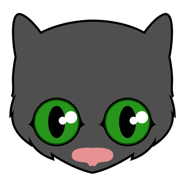 Isolerade söt svart katt avatar — Stock vektor