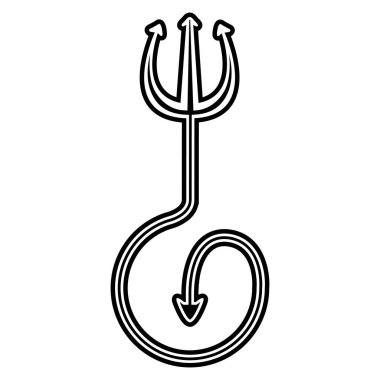 İzole Cadılar Bayramı şeytan trident simgesi