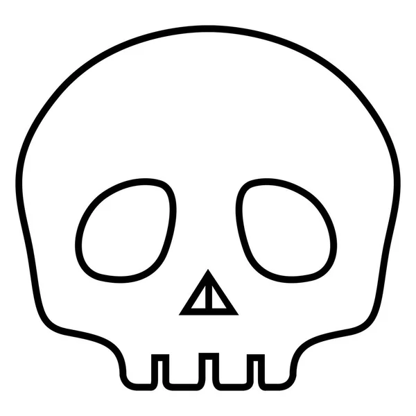 Ícone de máscara de crânio cabeça halloween isolado — Vetor de Stock