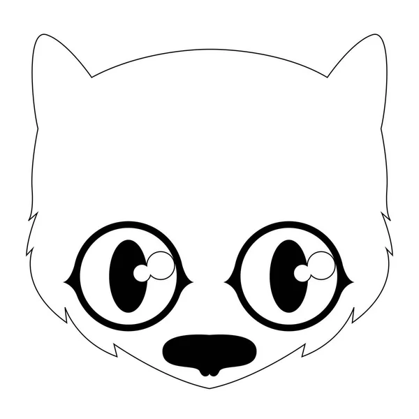 Aislado lindo gato negro avatar — Vector de stock