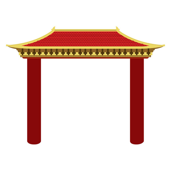 Isolated colored asian building icon