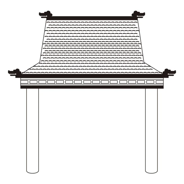 Icono de edificio asiático aislado — Archivo Imágenes Vectoriales