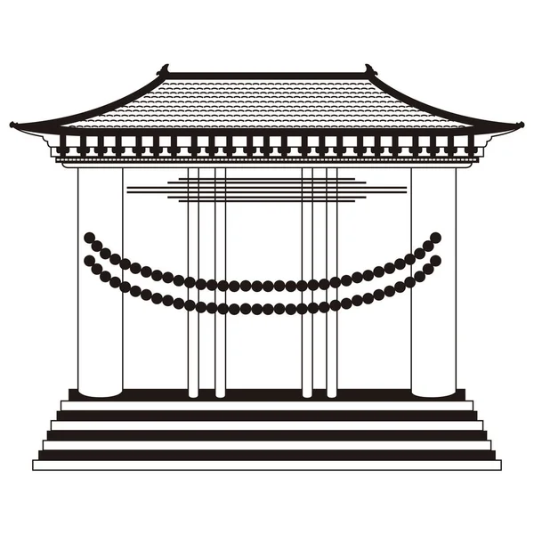 Icono de edificio asiático aislado — Archivo Imágenes Vectoriales