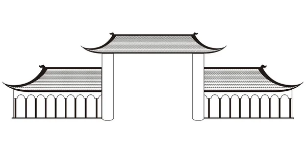 Icono de edificio asiático aislado — Vector de stock