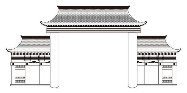 Isolado asiático edifício ícone — Vetor de Stock