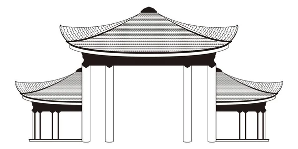 孤立的亚洲建筑图标 — 图库矢量图片