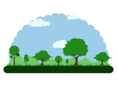 Peyzaj açık bir park. Vektör çizim tasarım