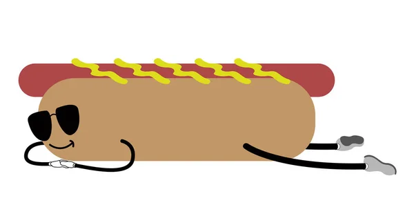 Hot dog fresco emote. Fast food — Vettoriale Stock