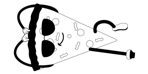 比萨饼表情的休息切片。快餐 — 图库矢量图片