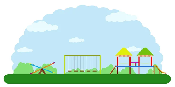 Paisaje de un parque infantil — Vector de stock