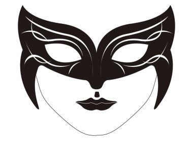 İzole karnaval maskesi simgesi