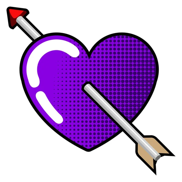 Coeur avec flèche à l'intérieur — Image vectorielle