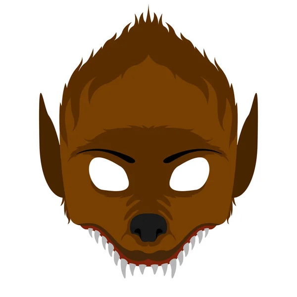 Mascara aislada de hombre lobo halloween — Vector de stock