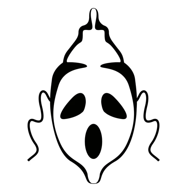 Maschera fantasma di Halloween isolata — Vettoriale Stock