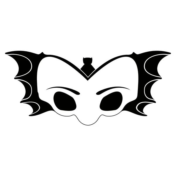 Geïsoleerde halloween vleermuis masker — Stockvector