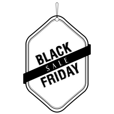 İzole siyah Cuma etiket. Vektör çizim tasarım