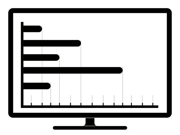 Biznesowe Wykres Ekranie Komputera Wektor Ilustracja Projektu — Wektor stockowy