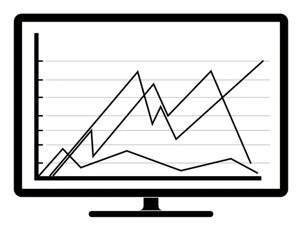 Business diagram på en datorskärm — Stock vektor