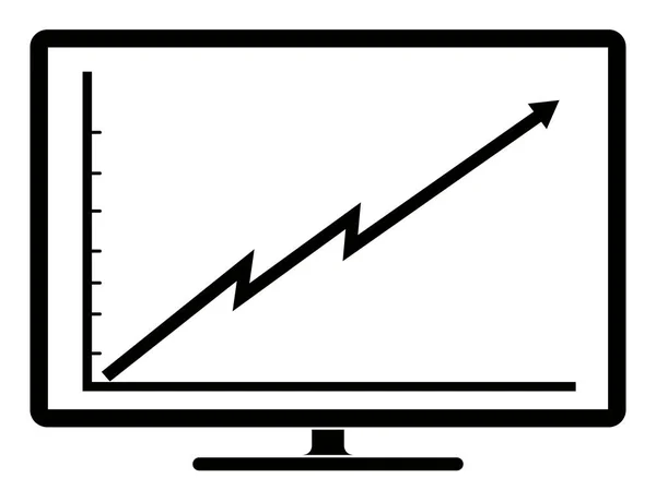 Geschäftsdiagramm Auf Einem Computerbildschirm Vektor Illustration Design — Stockvektor