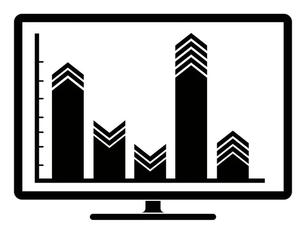 Business diagram på en datorskärm — Stock vektor