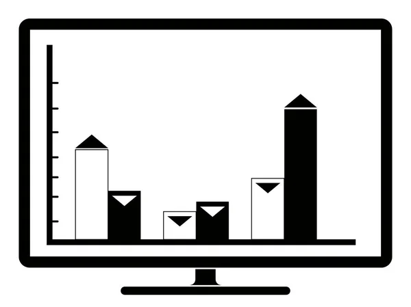 Business diagram på en datorskärm — Stock vektor