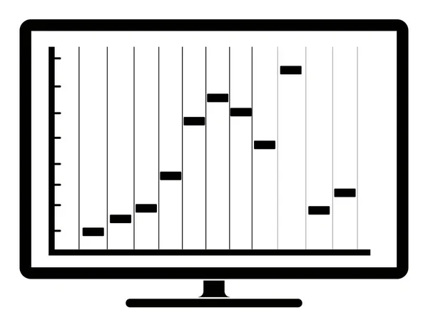 Business diagram på en datorskärm — Stock vektor