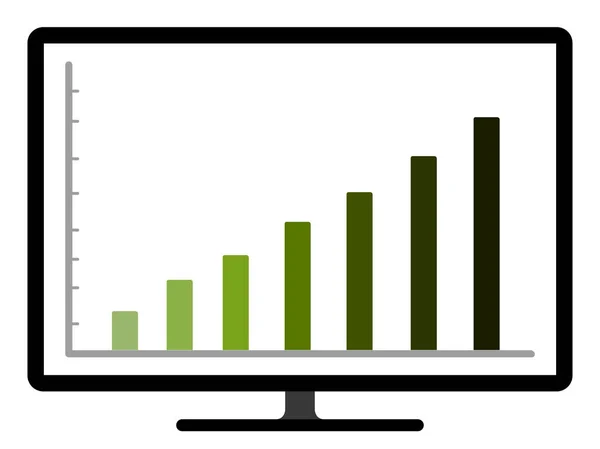 Gráfico de negócios colorido em uma tela de computador — Vetor de Stock