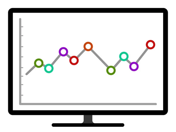 Farbige Geschäftsgrafik auf einem Computerbildschirm — Stockvektor