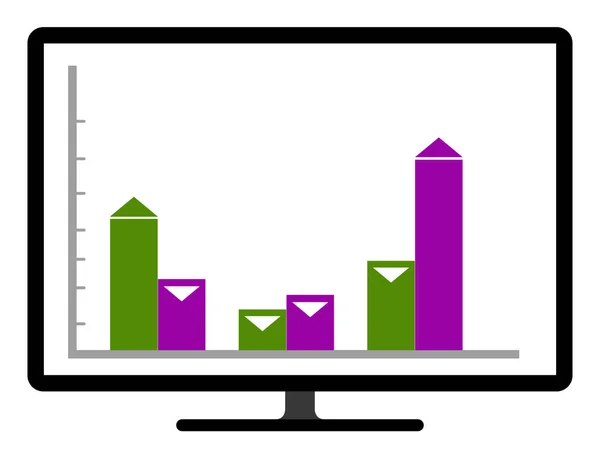 Farbige Geschäftsgrafik auf einem Computerbildschirm — Stockvektor