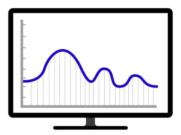 Farbige Geschäftsgrafik auf einem Computerbildschirm — Stockvektor