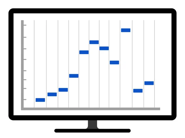 Färgade business diagram på en datorskärm — Stock vektor