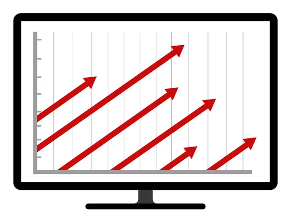 Farbige Geschäftsgrafik auf einem Computerbildschirm — Stockvektor