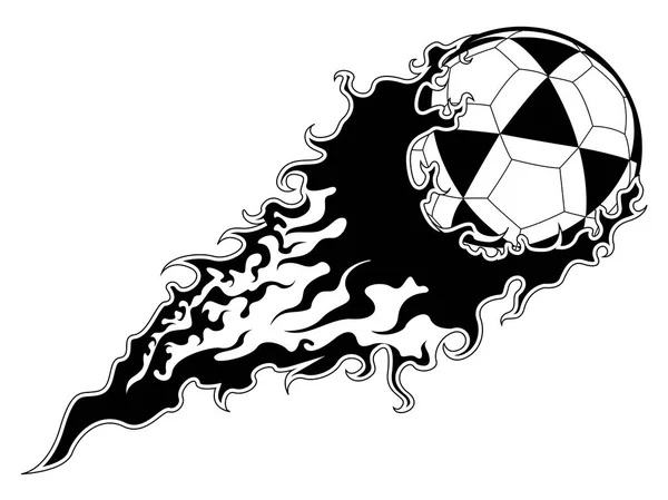 Pelota de fútbol con un icono de efecto — Vector de stock