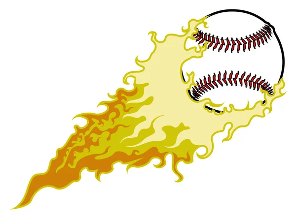Piłki baseballowe z efektem ognia — Wektor stockowy