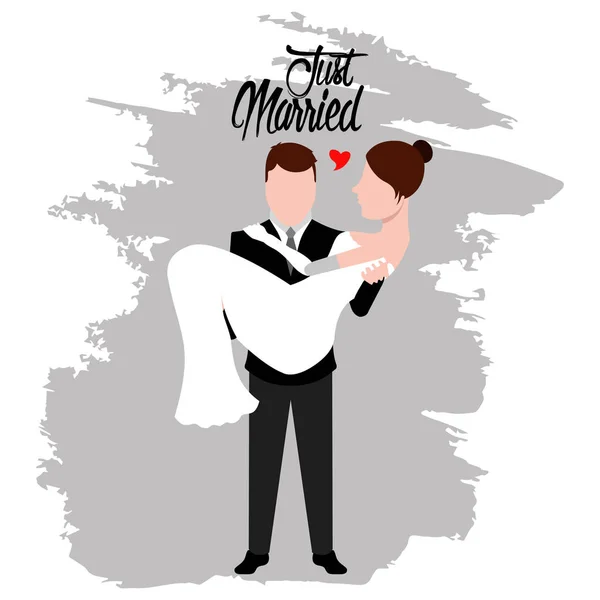 Γαμπρός και νύφη. Μόλις παντρεμένο ζευγάρι — Διανυσματικό Αρχείο