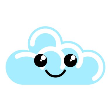 Mutlu sevimli bulut hava simgesi