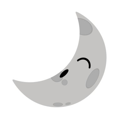 Şirin mutlu ay hava simgesi