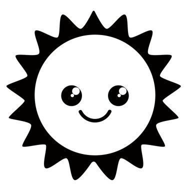 Mutlu sevimli güneş hava simgesi