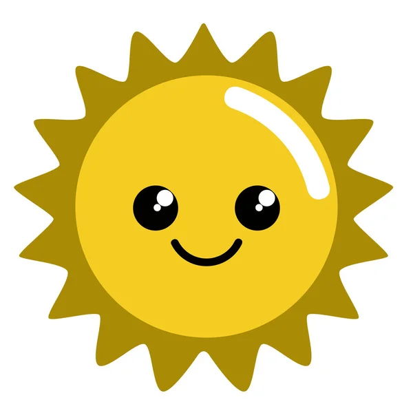 Pictogram van het weer gelukkig schattig zon — Stockvector