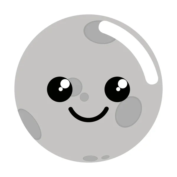 Cute happy moon weather icon — Stock Vector