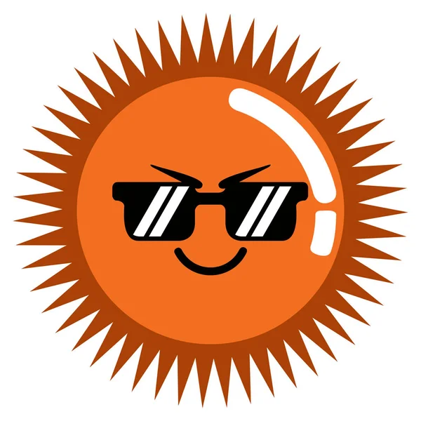 Feliz lindo sol tiempo icono — Vector de stock