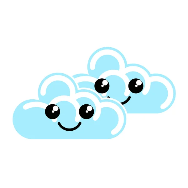 Ευτυχισμένος χαριτωμένο σύννεφα καιρικό εικονίδιο — Διανυσματικό Αρχείο
