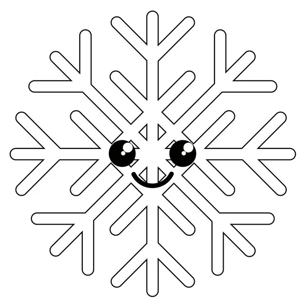Glücklich niedlichen Schneeflocke Wetter-Symbol — Stockvektor