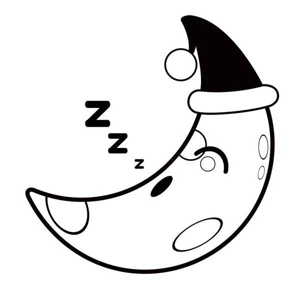 Asleep cute moon weather icon — Stock Vector