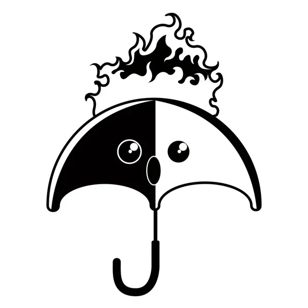 火アイコンにびっくりの傘 — ストックベクタ