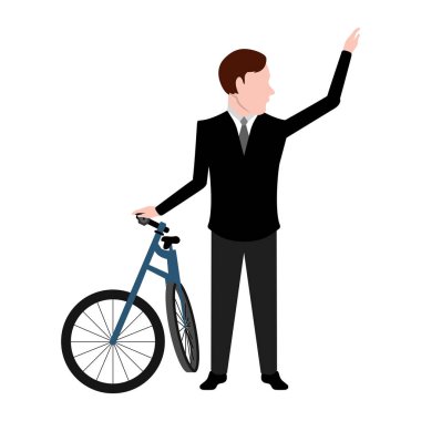 Bir bisiklet üzerinde izole damat