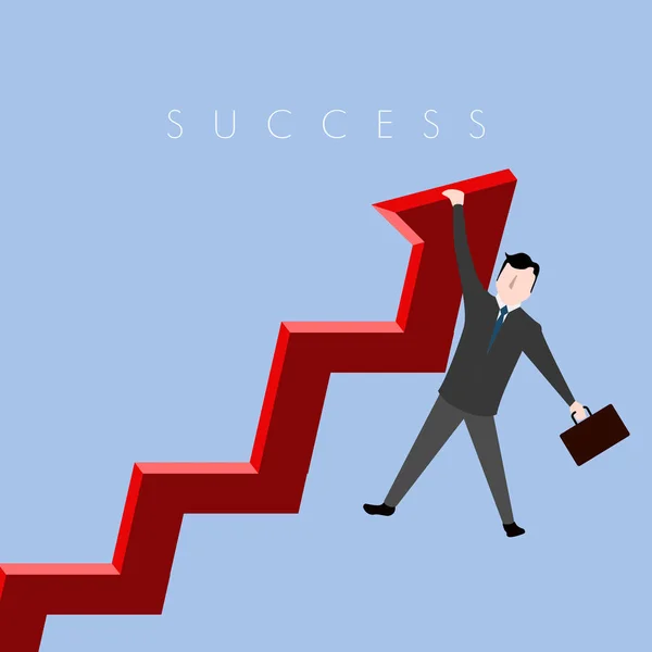 Empresário num gráfico. Negócios de sucesso —  Vetores de Stock
