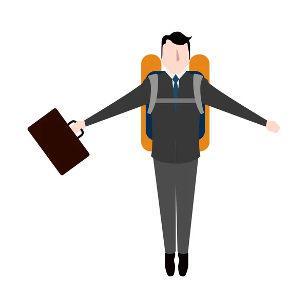 Homme d'affaires avec une icône jetpack — Image vectorielle