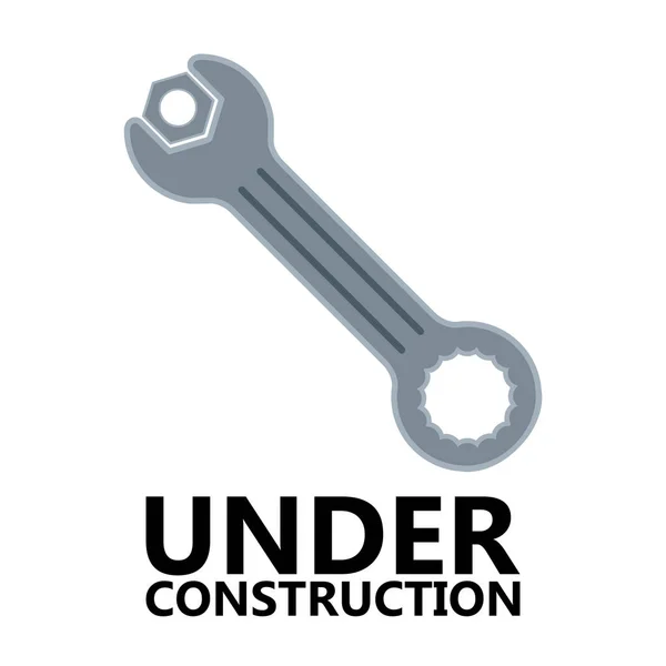 Icono de llave aislada. En construcción — Vector de stock