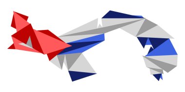 Düşük poli stil Küba Haritası